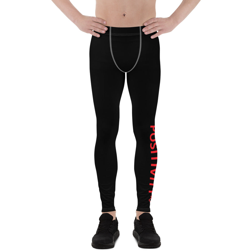 Very Durable "POSITIVITY" Print Men's Sports Compression Pants