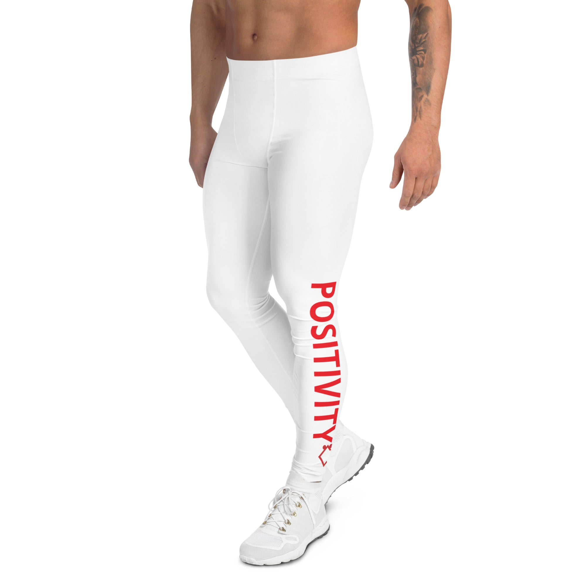 Very Durable "POSITIVITY" Print Men's Sports Compression Pants