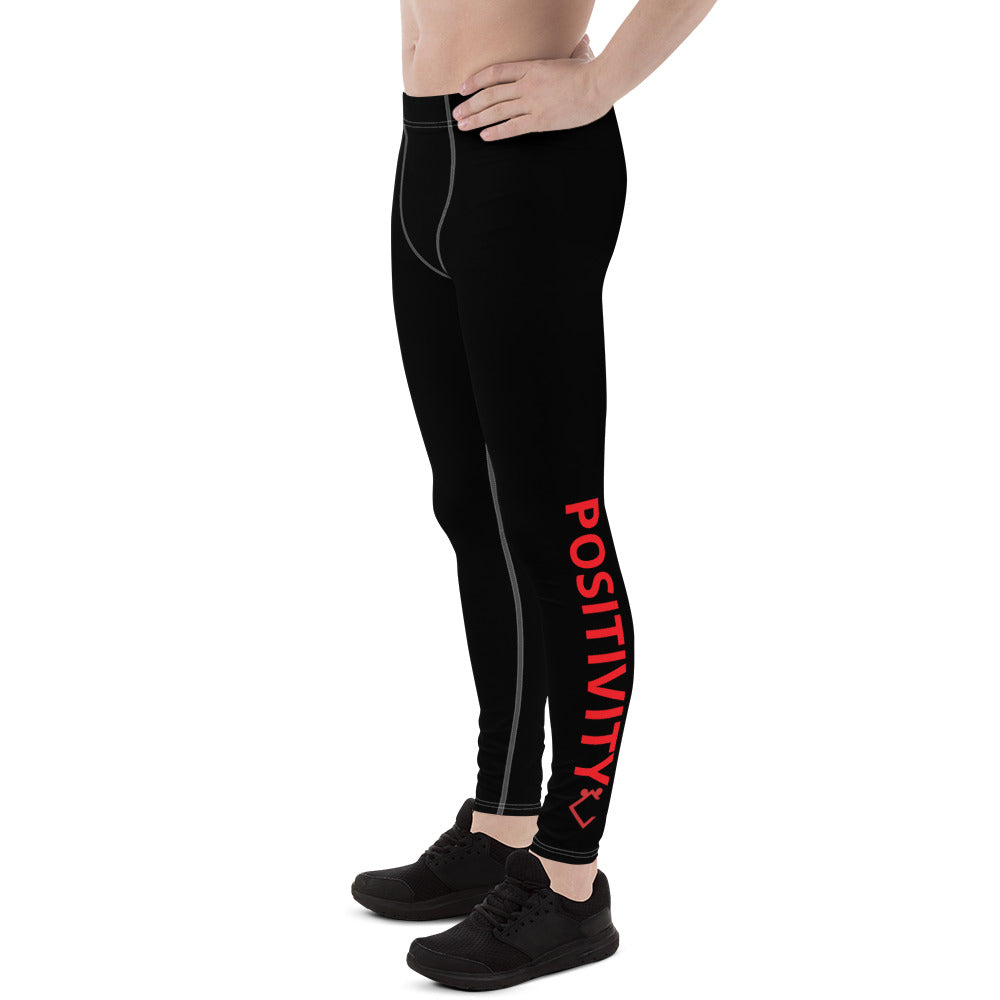 Very Durable "POSITIVITY" Print Men's Sports Compression Pants