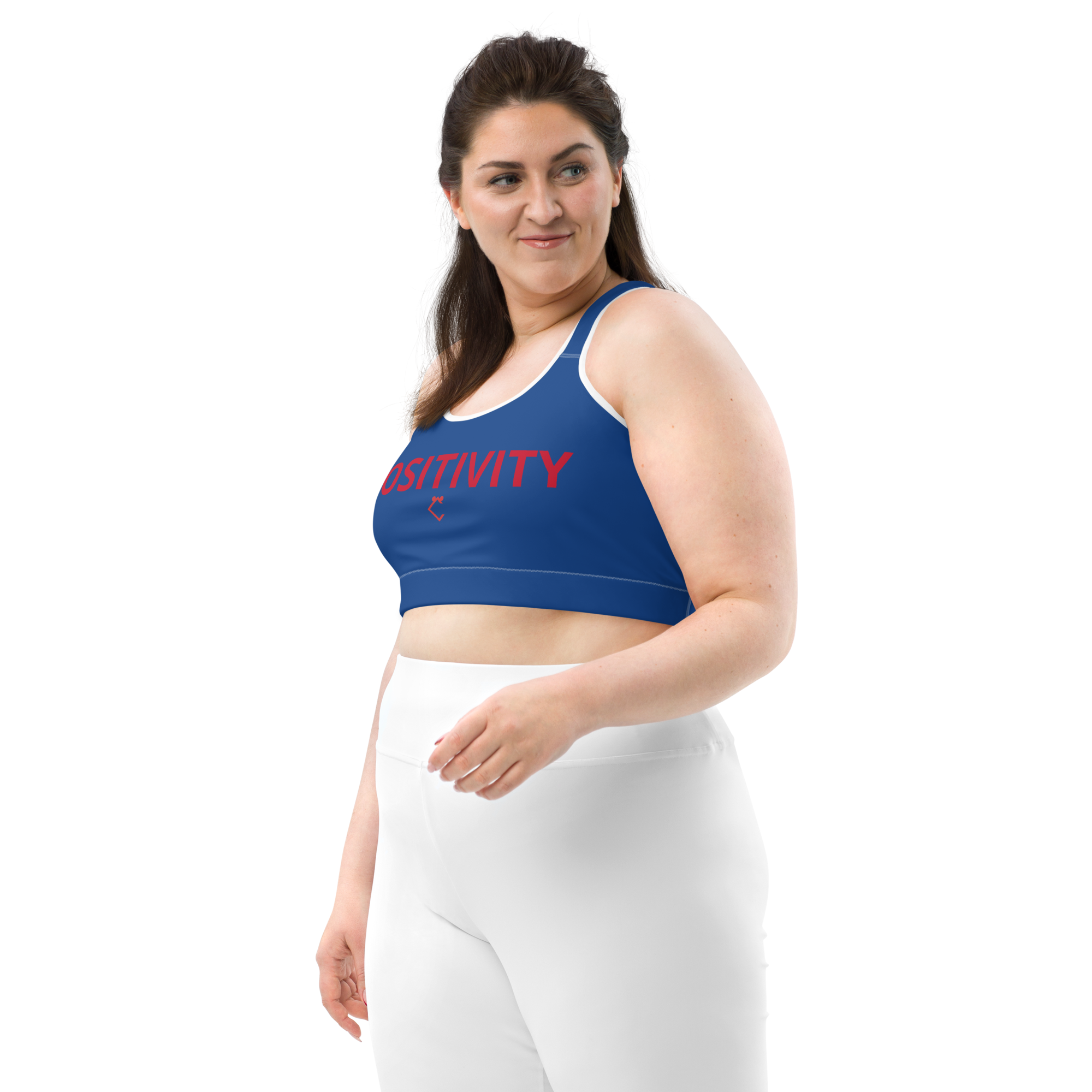 Very Durable "POSITIVITY" Print Plus Size Sports Bra