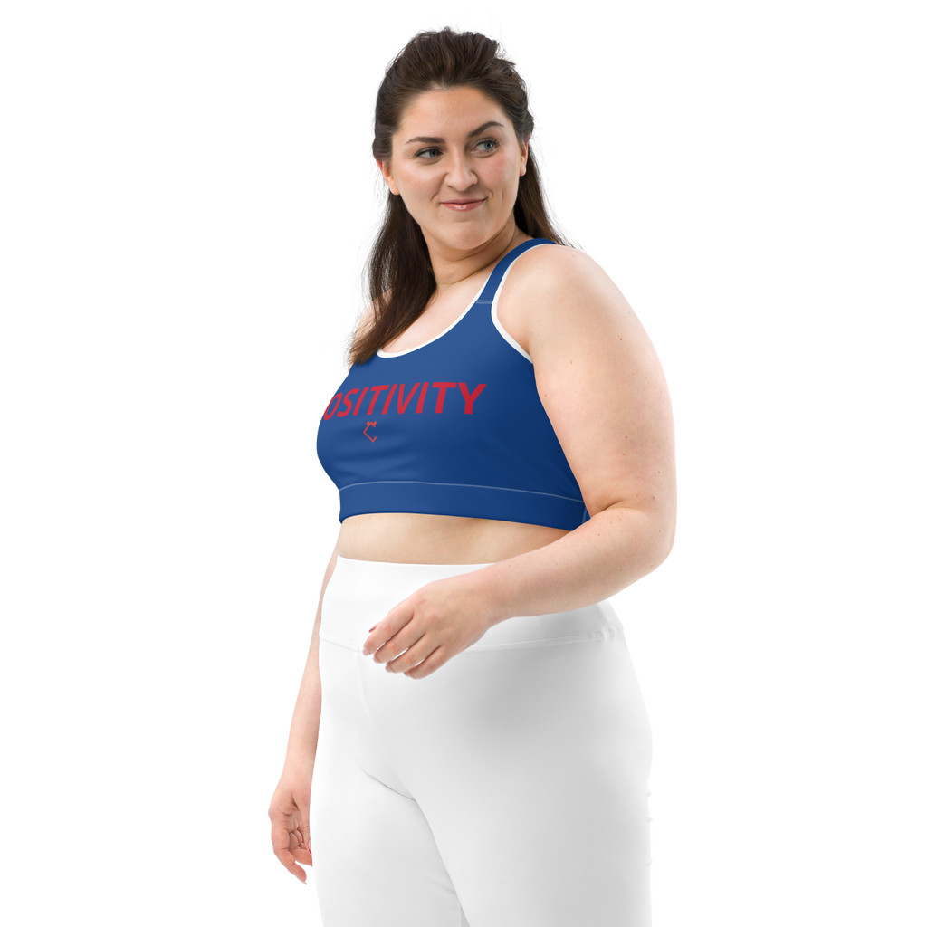 Very Durable "POSITIVITY" Print Plus Size Sports Bra