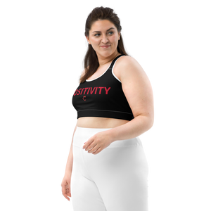 Very Durable "POSITIVITY" Print Plus Size Sports Bra