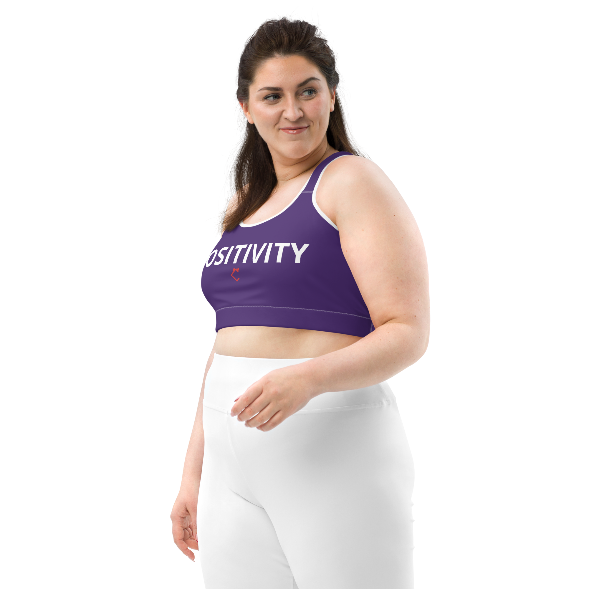 Very Durable "POSITIVITY" Print Plus Size Sports Bra