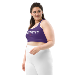 Very Durable "POSITIVITY" Print Plus Size Sports Bra