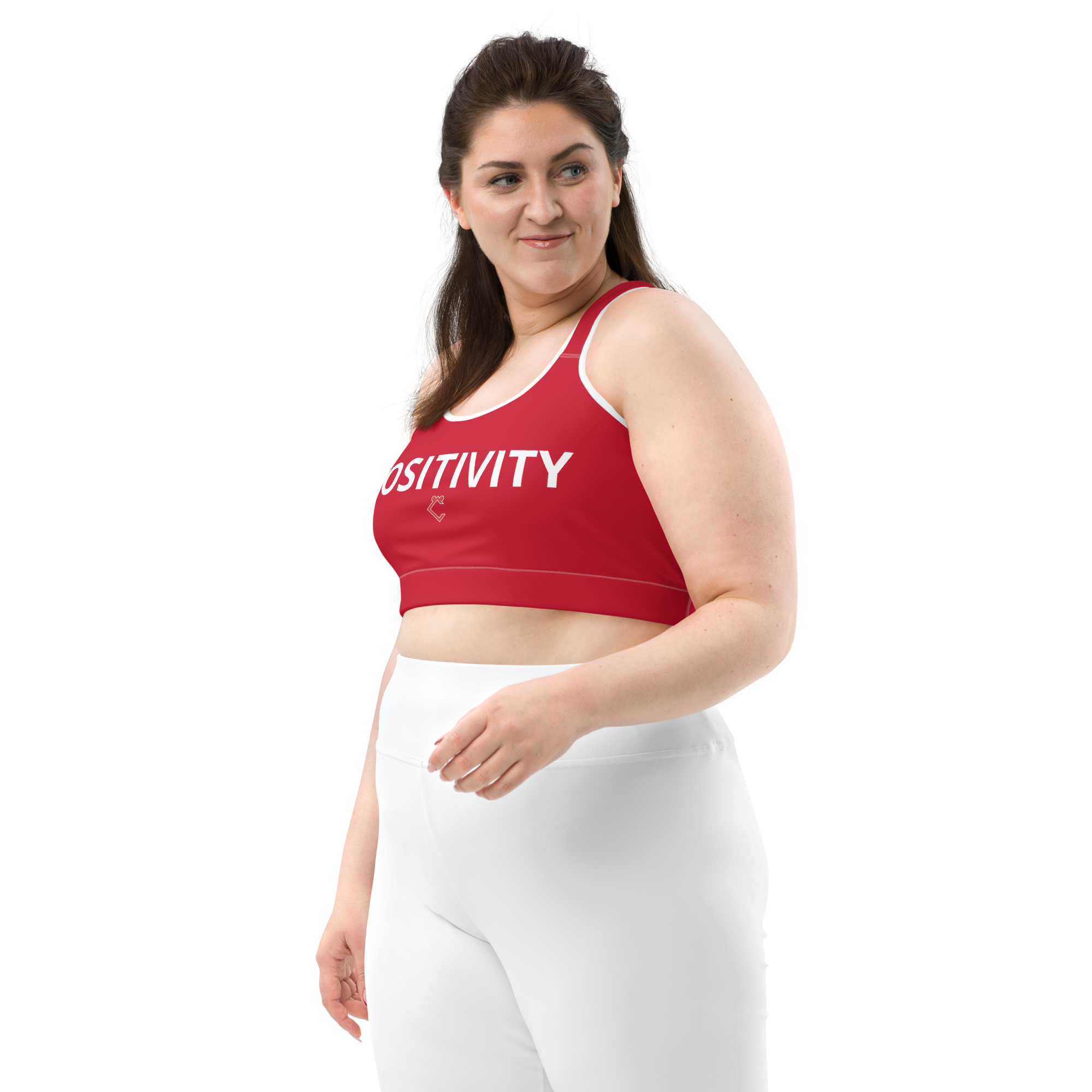 Very Durable "POSITIVITY" Print Plus Size Sports Bra