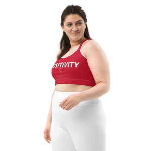 Very Durable "POSITIVITY" Print Plus Size Sports Bra