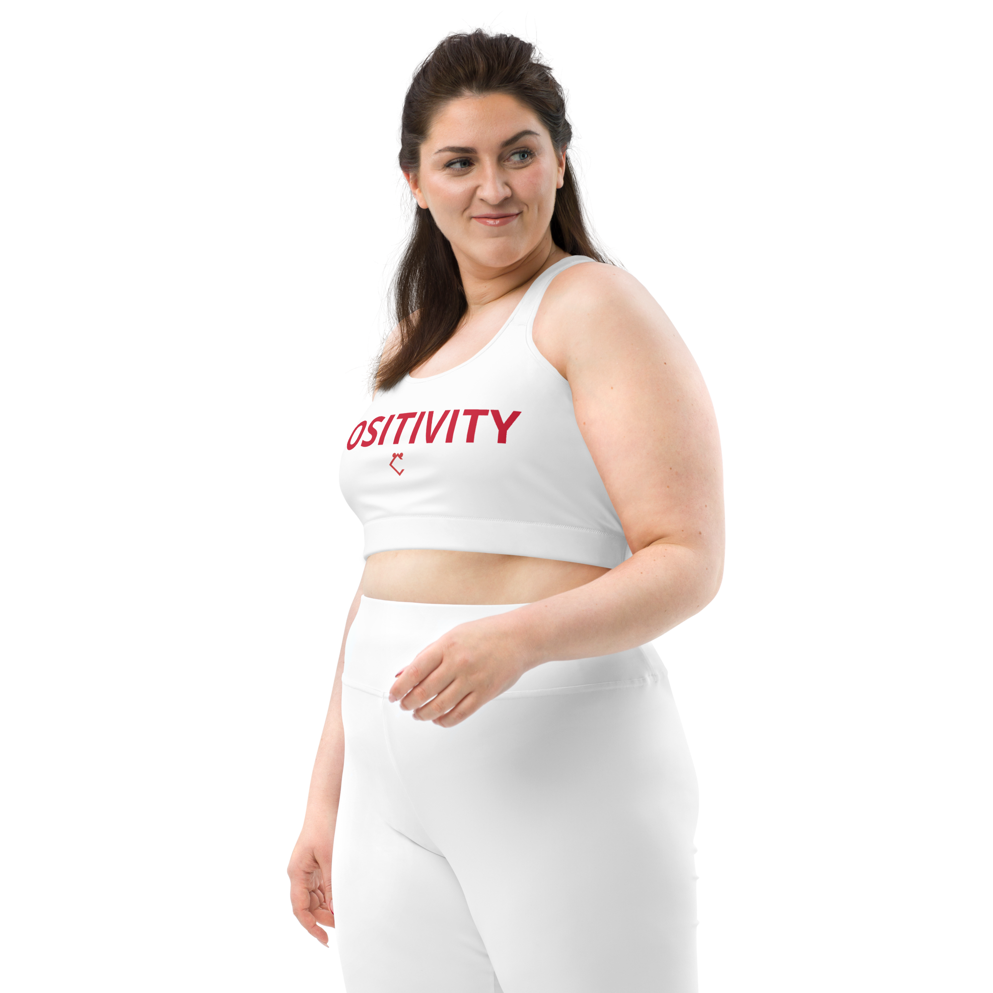 Very Durable "POSITIVITY" Print Plus Size Sports Bra