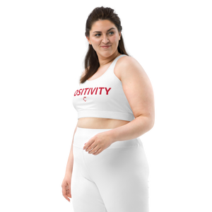 Very Durable "POSITIVITY" Print Plus Size Sports Bra