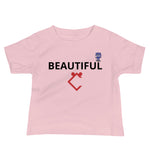 Very Durable Girl's "BEAUTIFUL" Print Short Sleeve Tee