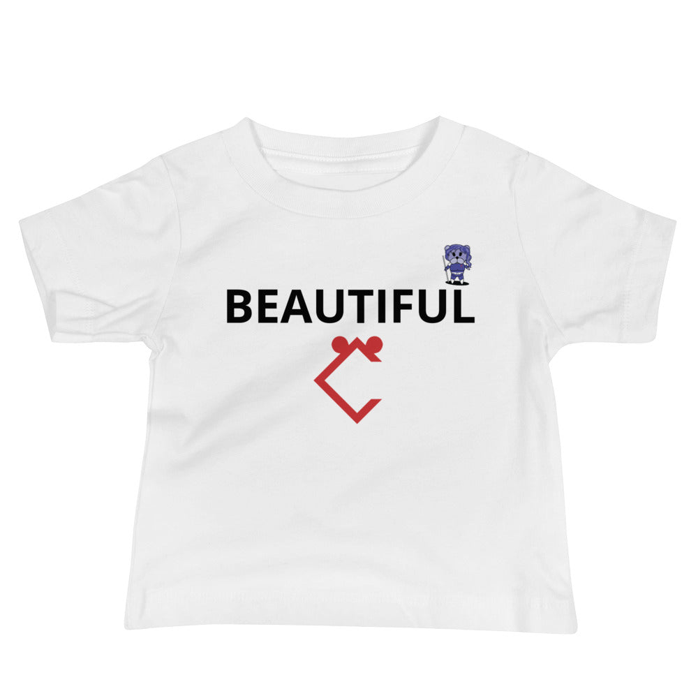 Very Durable Girl's "BEAUTIFUL" Print Short Sleeve Tee