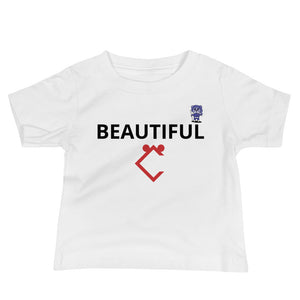 Very Durable Girl's "BEAUTIFUL" Print Short Sleeve Tee