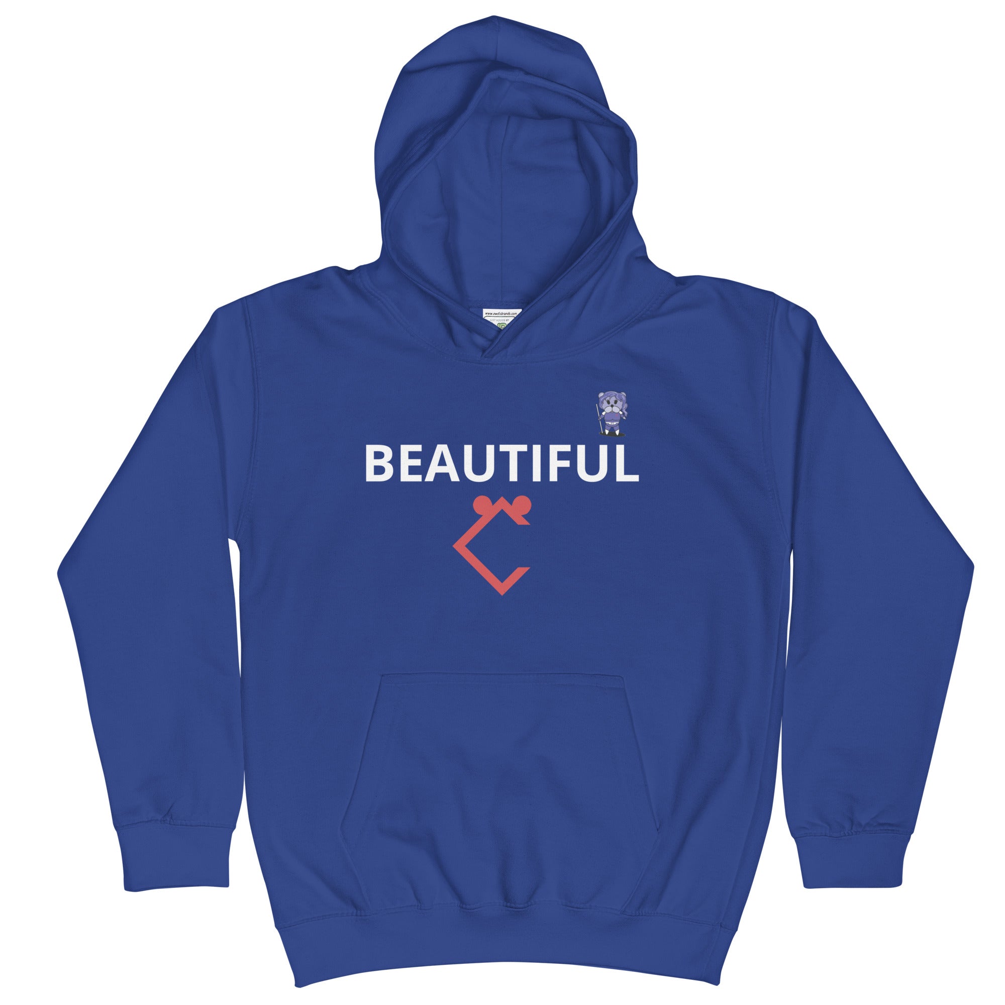 Very Durable Girl's "BEAUTIFUL" Print Hoodie