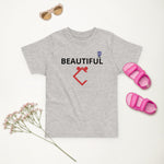 Very Durable Girl's "BEAUTIFUL" Print T-Shirt