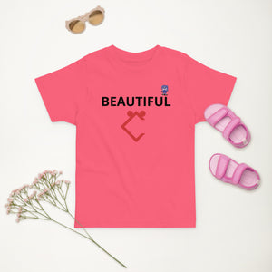 Very Durable Girl's "BEAUTIFUL" Print T-Shirt