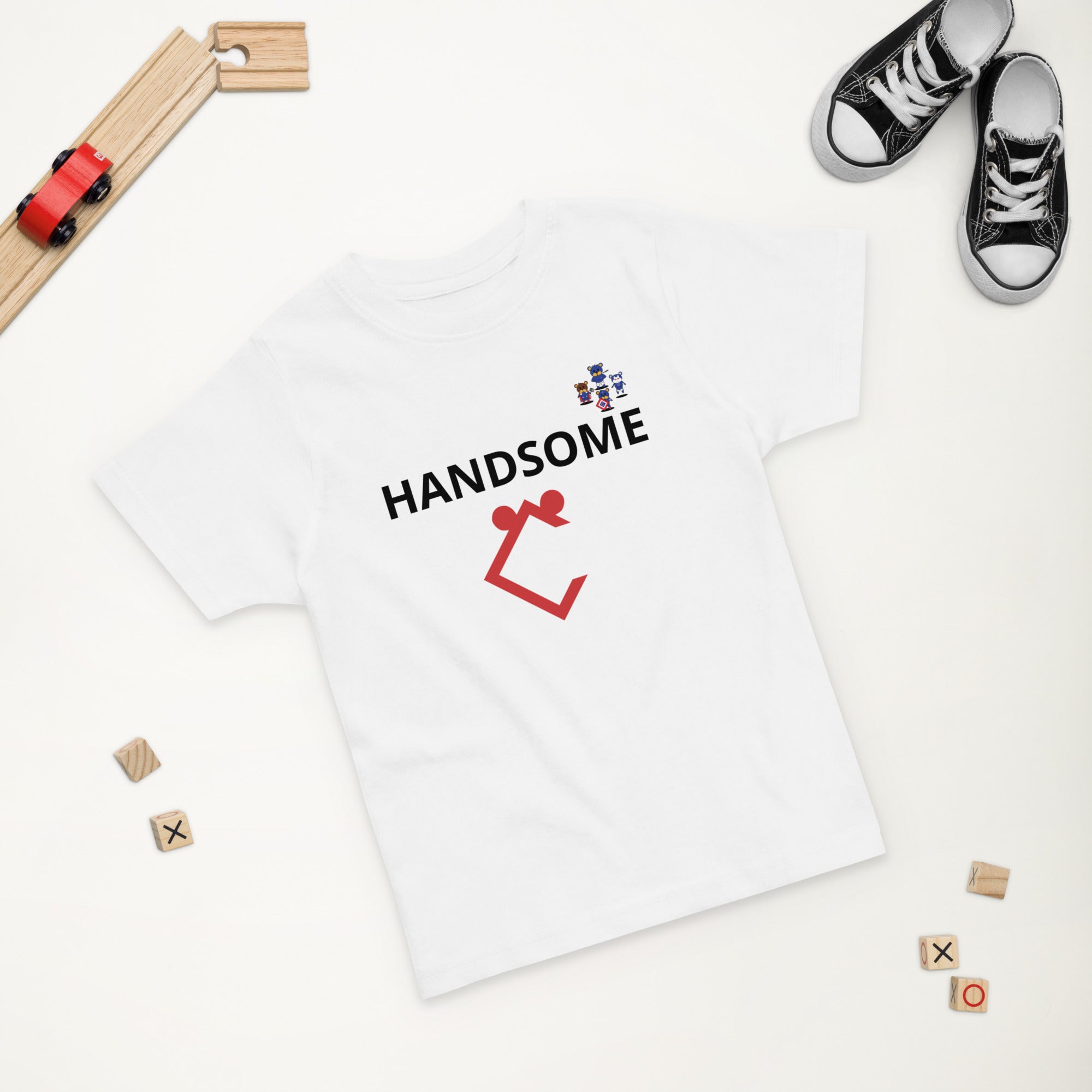 Very Durable Boy's  "HANDSOME" Print T-Shirt