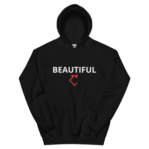 Very Durable "BEAUTIFUL" Print Plus Size Hoodie