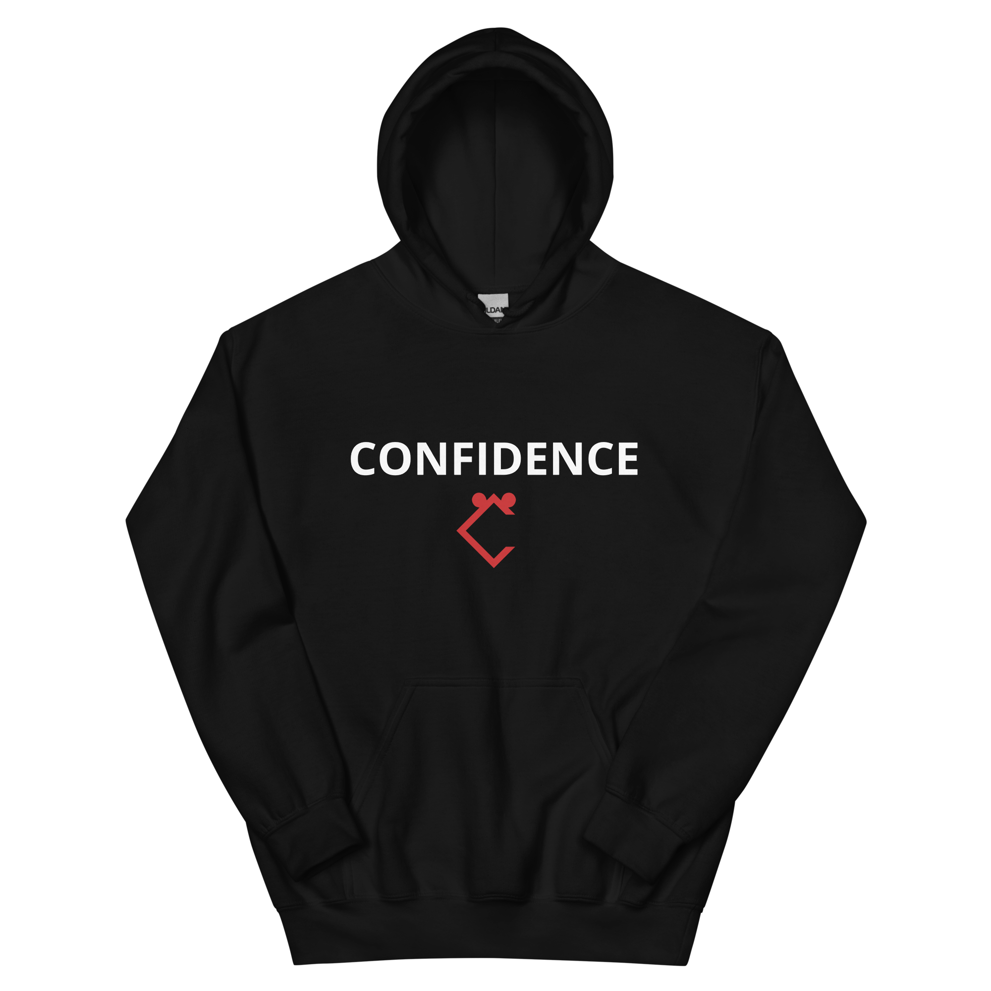 Very Durable "CONFIDENCE" Print Plus Size Hoodie