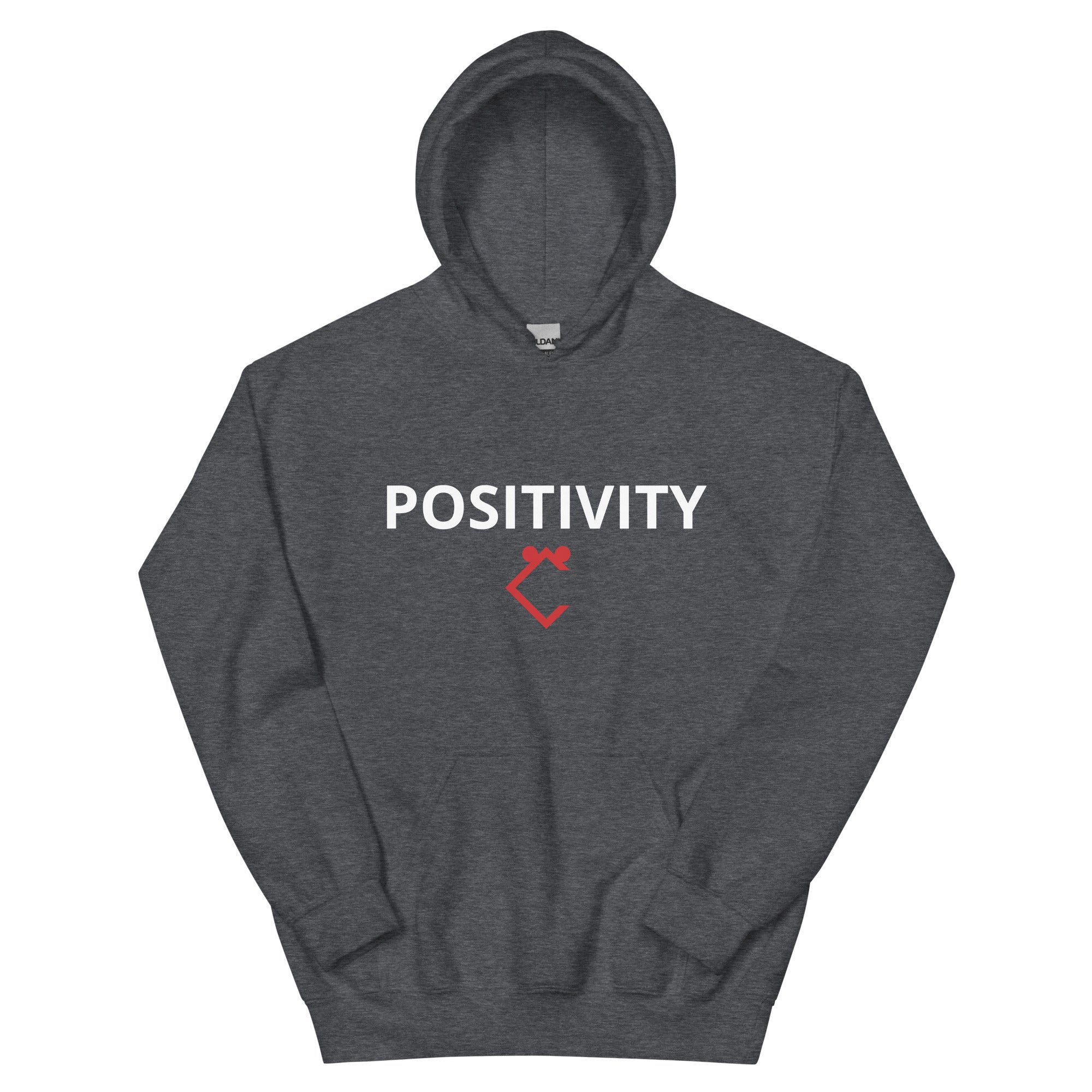 Very Durable "POSITIVITY" Print Plus Size Hoodie