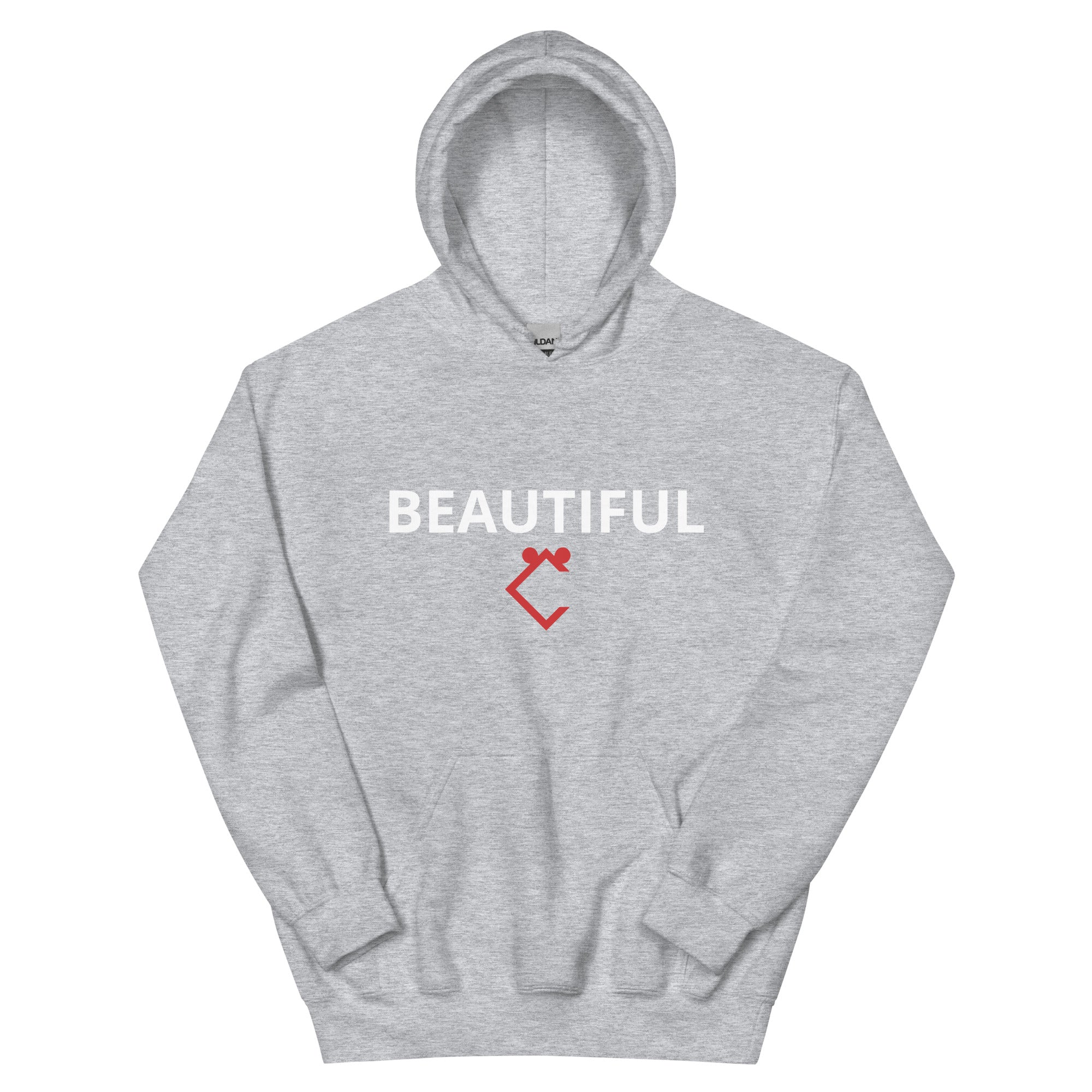 Very Durable "BEAUTIFUL" Print Plus Size Hoodie