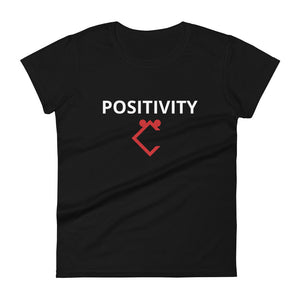 Very Durable "POSITIVITY" Print Plus Size T-Shirt