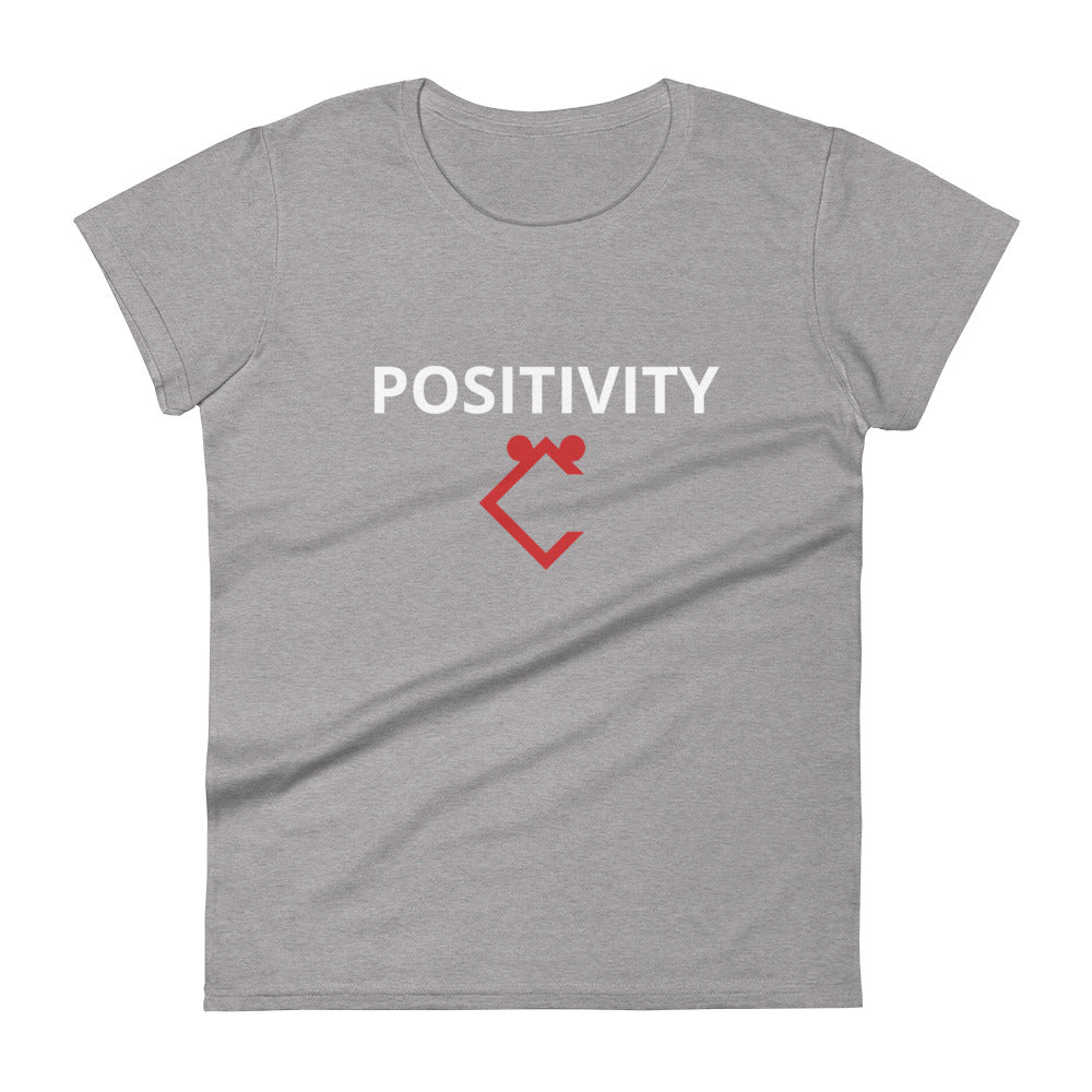 Very Durable "POSITIVITY" Print Plus Size T-Shirt