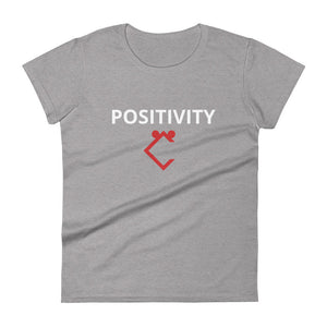 Very Durable "POSITIVITY" Print Plus Size T-Shirt