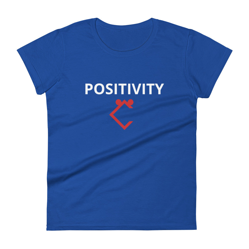 Very Durable "POSITIVITY" Print Plus Size T-Shirt