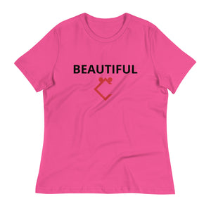 Very Durable "BEAUTIFUL" Print Relaxed T-Shirt