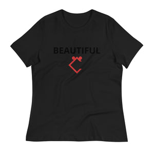 Very Durable "BEAUTIFUL" Print Relaxed T-Shirt