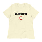 Very Durable "BEAUTIFUL" Print Plus Size Relaxed T-Shirt