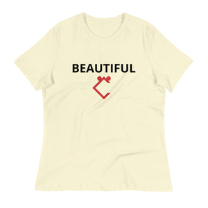 Very Durable "BEAUTIFUL" Print Relaxed T-Shirt