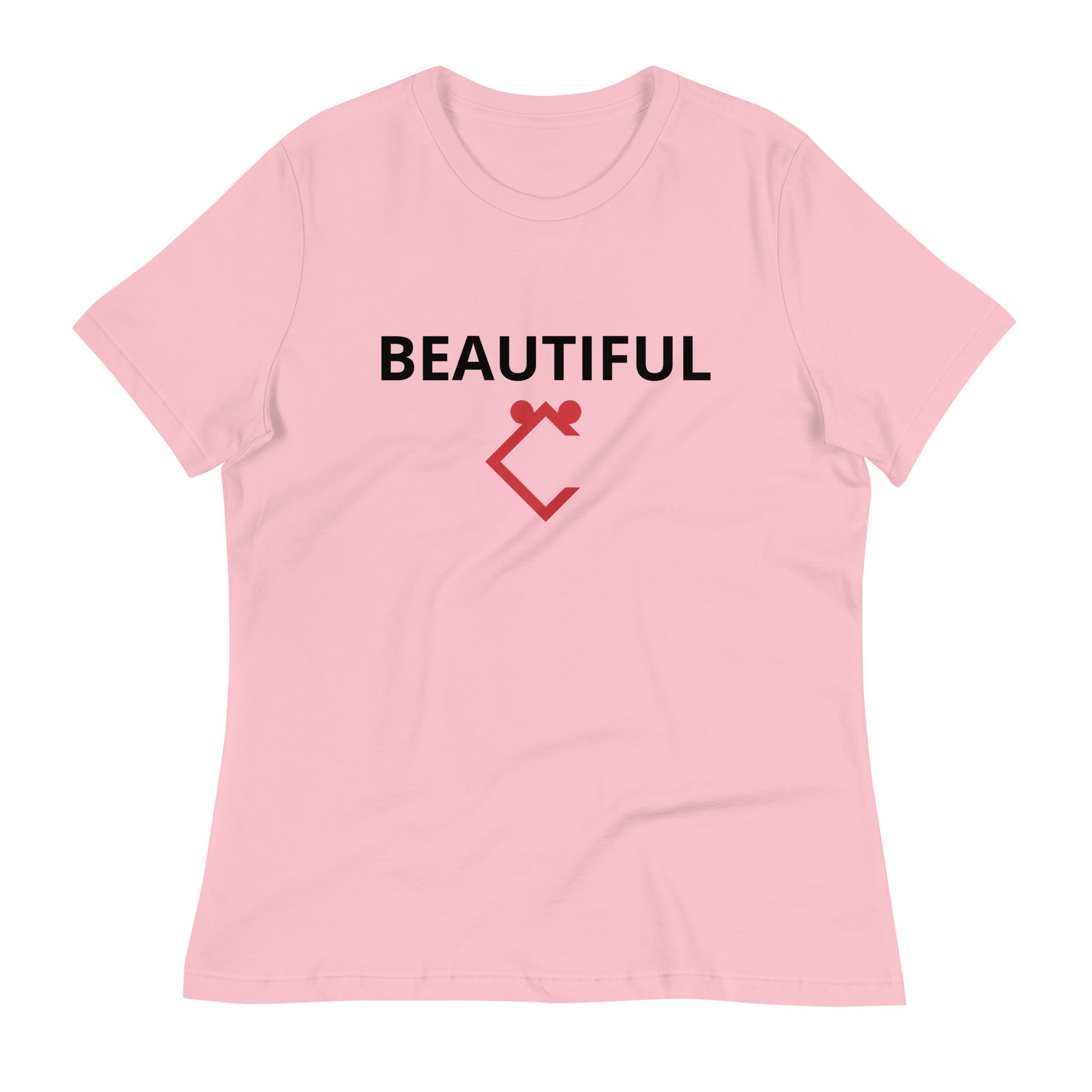 Very Durable "BEAUTIFUL" Print Plus Size Relaxed T-Shirt