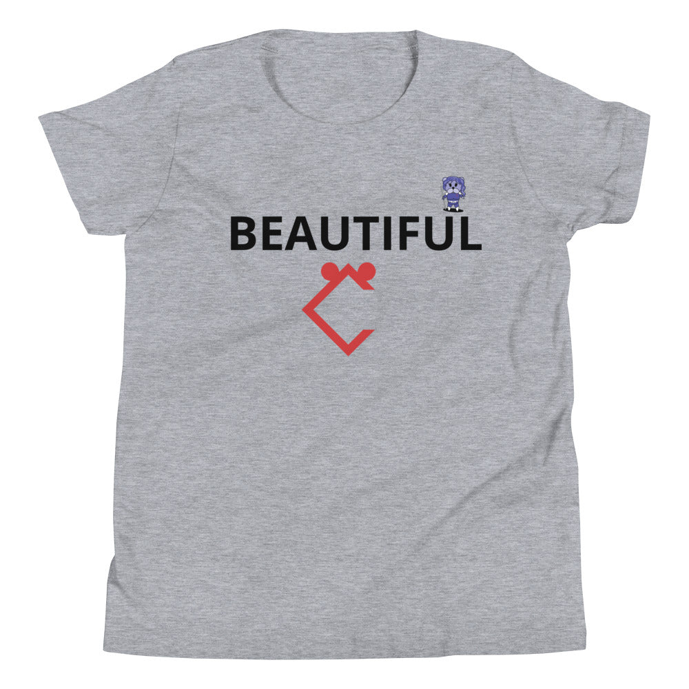 Very Durable Girl's "BEAUTIFUL" Print T-Shirt