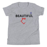 Very Durable Girl's "BEAUTIFUL" Print T-Shirt