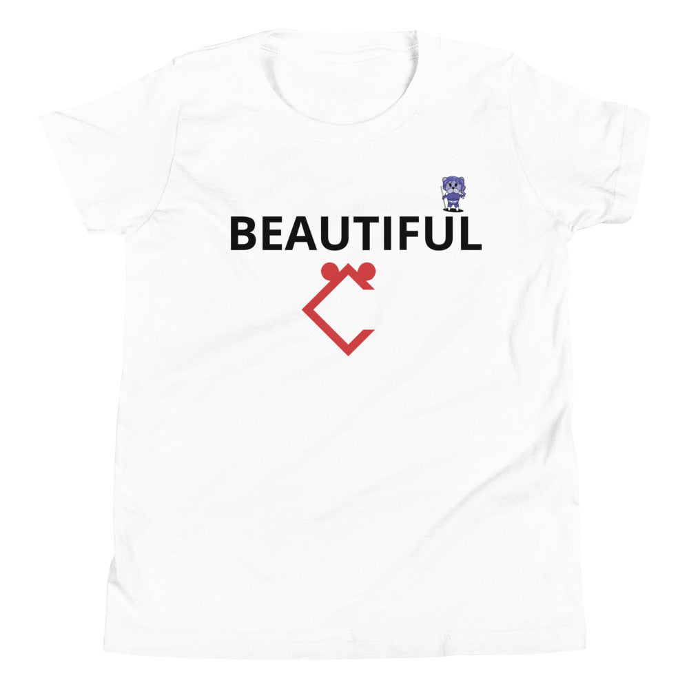 Very Durable Girl's "BEAUTIFUL" Print T-Shirt