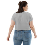 Very Durable "POSITIVITY" Print Plus Size Crop T-Shirt