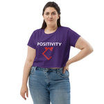 Very Durable "POSITIVITY" Print Plus Size Crop T-Shirt