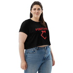 Very Durable "POSITIVITY" Print Plus Size Crop T-Shirt