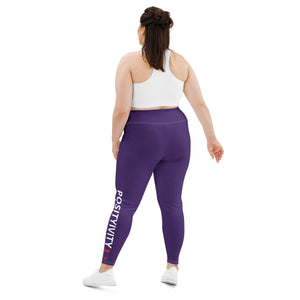 Very Durable "POSITIVITY" Print Plus Size Leggings