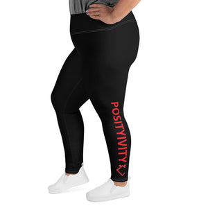 Very Durable "POSITIVITY" Print Plus Size Leggings