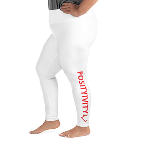 Very Durable "POSITIVITY" Print Plus Size Leggings