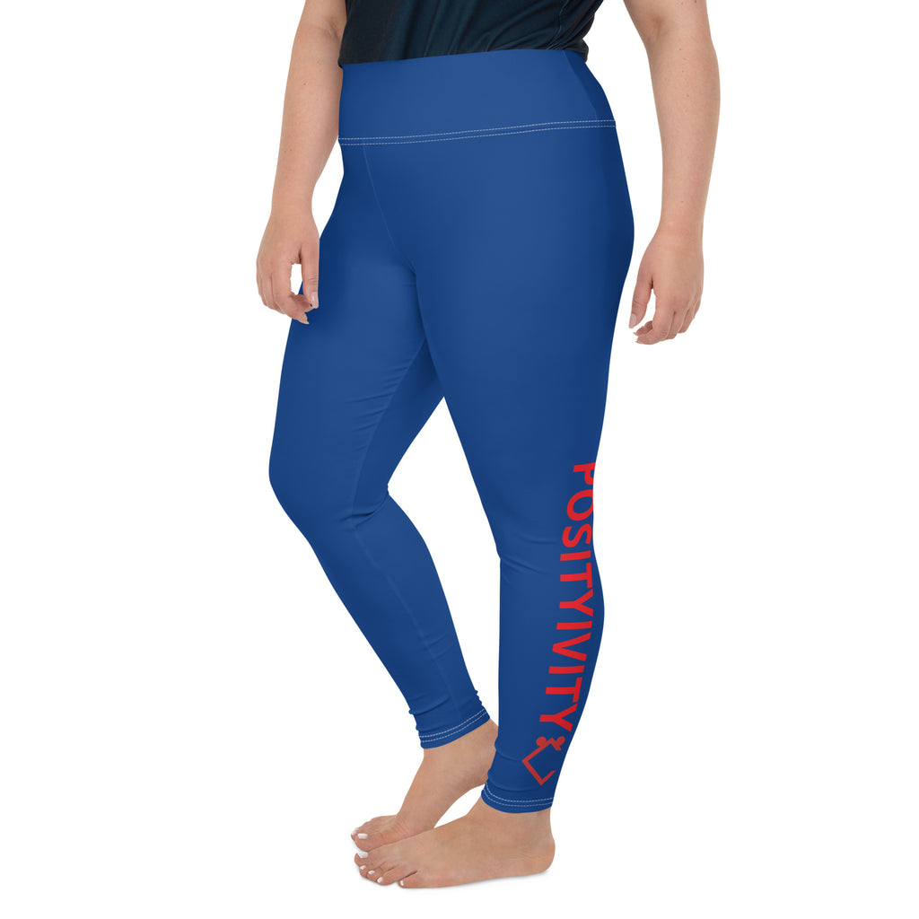 Very Durable "POSITIVITY" Print Plus Size Leggings