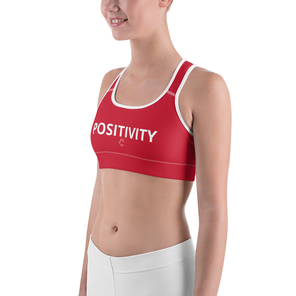 Very Durable "POSITIVITY" Print Sports Bra