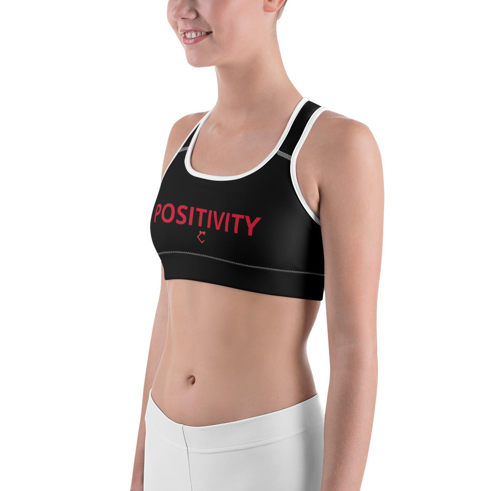 Very Durable "POSITIVITY" Print Sports Bra