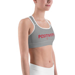 Very Durable "POSITIVITY" Print Sports Bra