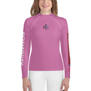 Very Durable Unisex "POSITIVITY" Print Rash Guard