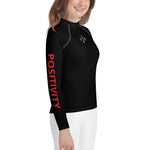 Very Durable Unisex "POSITIVITY" Print Rash Guard