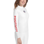 Very Durable Unisex "POSITIVITY" Print Rash Guard