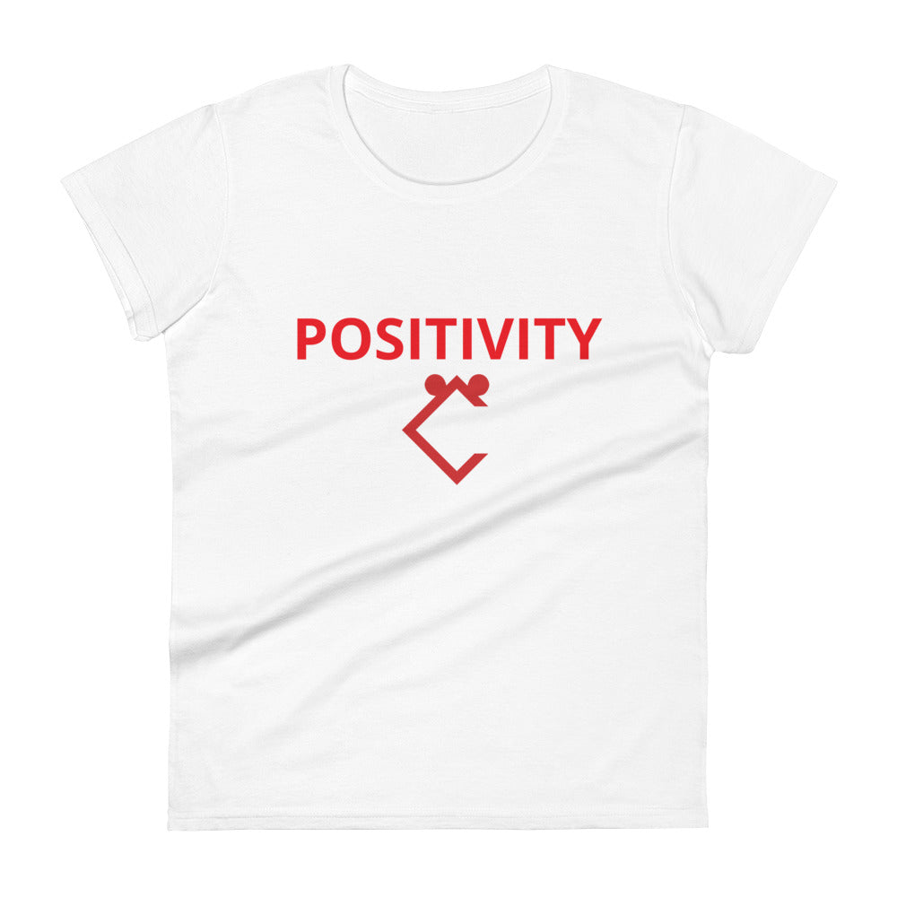 Very Durable "POSITIVITY" Print Plus Size T-Shirt